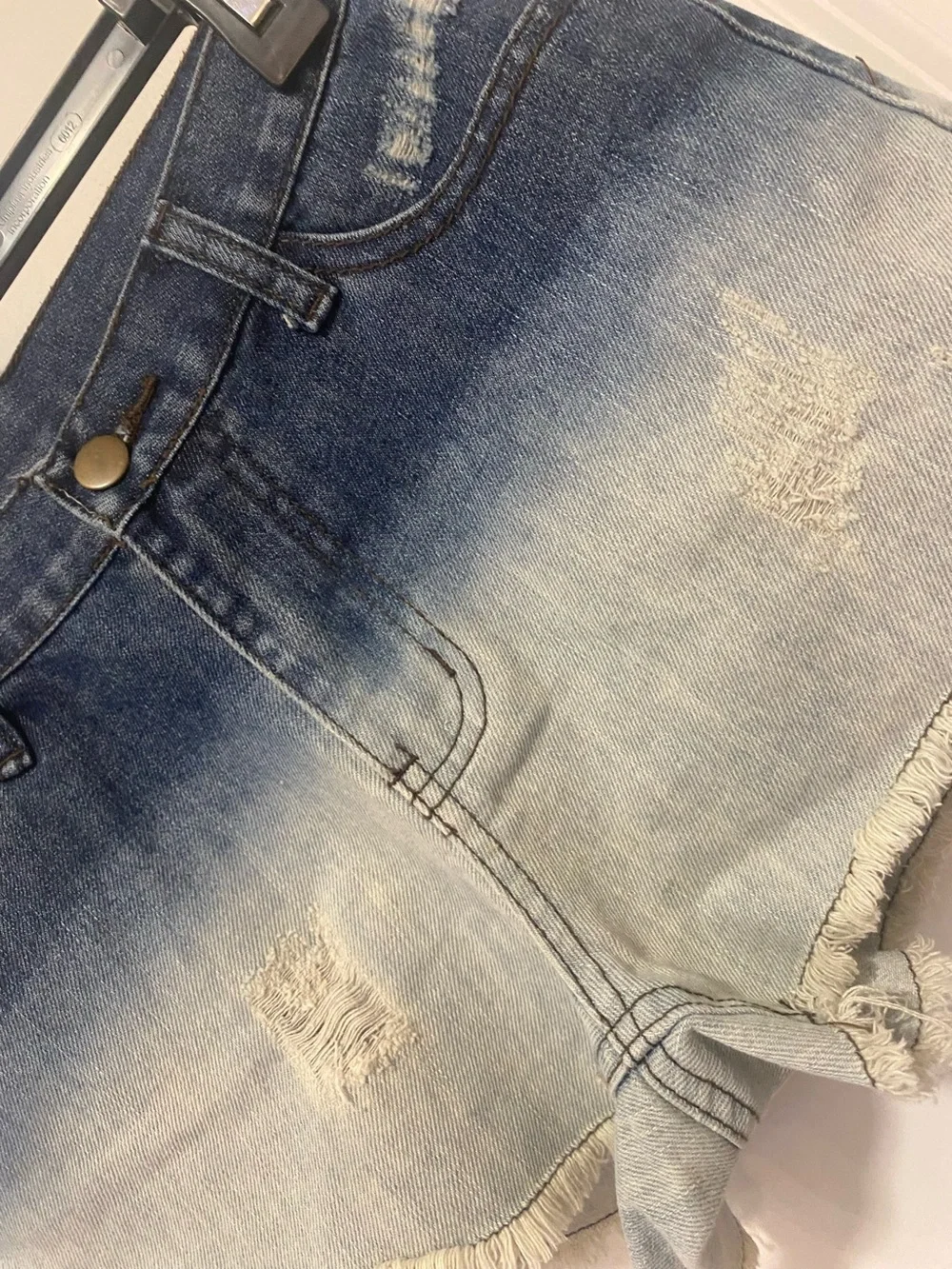 Ellison Ombre Blue Denim Cutoff Shorts